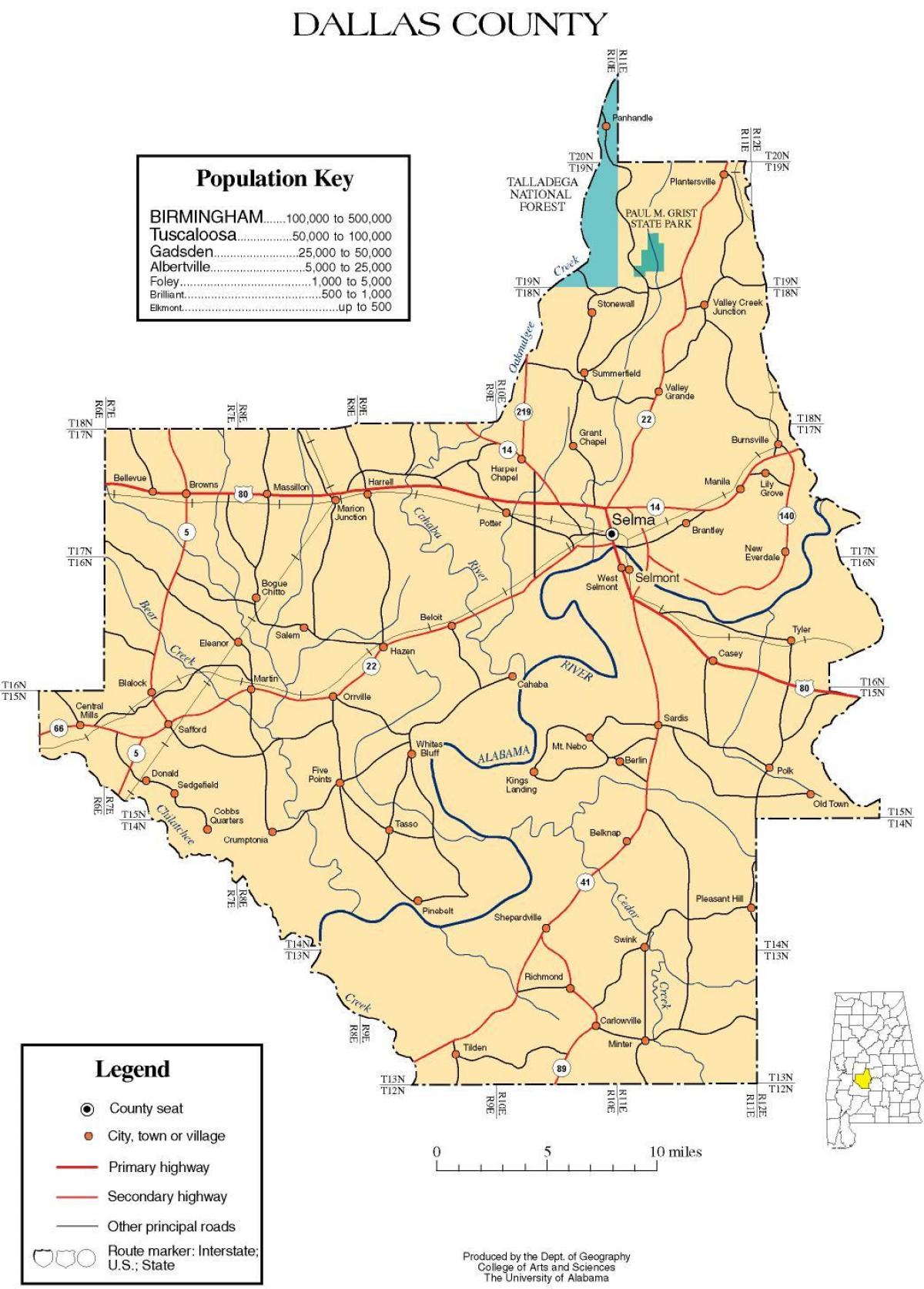 מפה של מחוז דאלאס