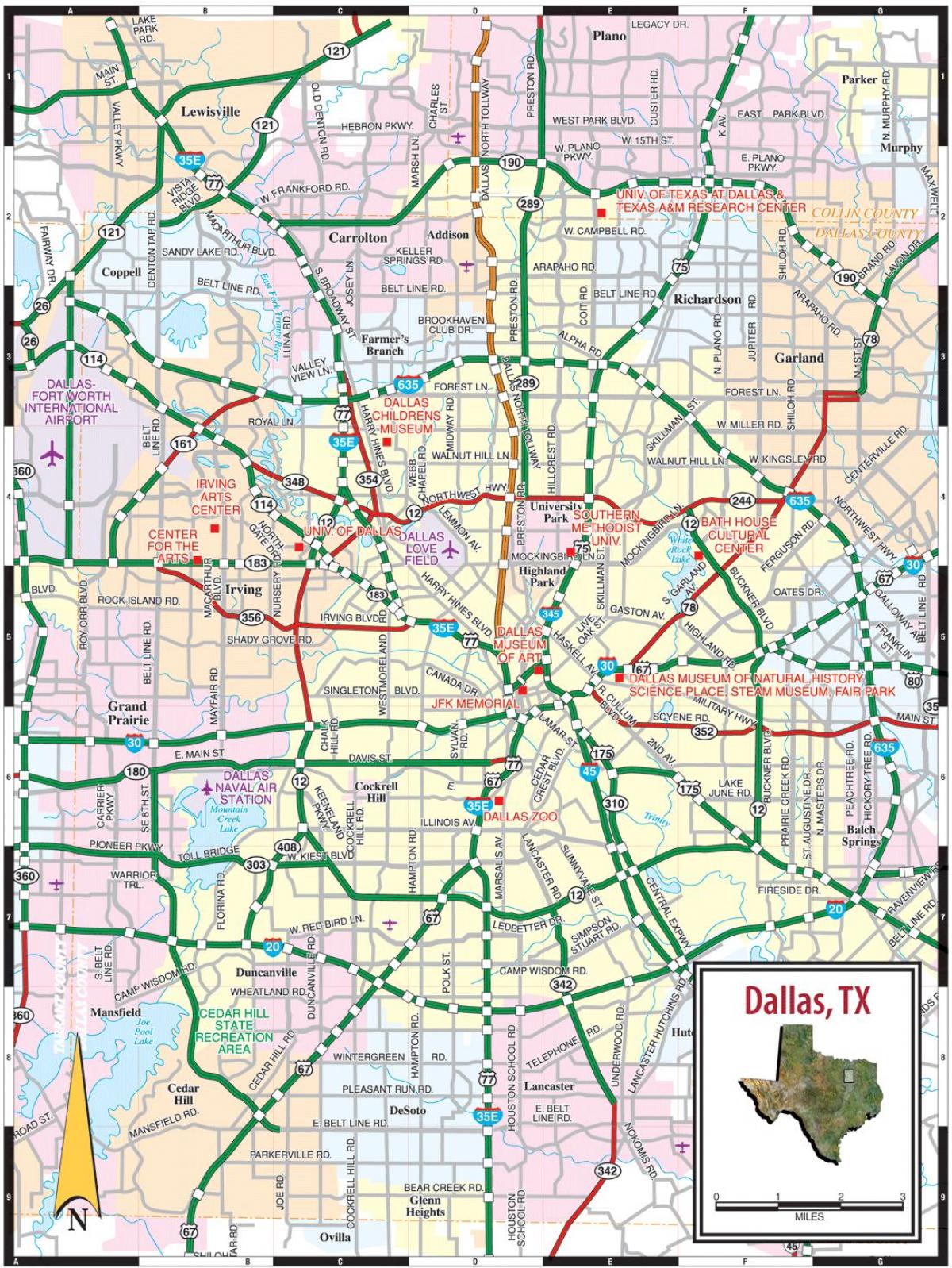 העיר של דאלאס מפה