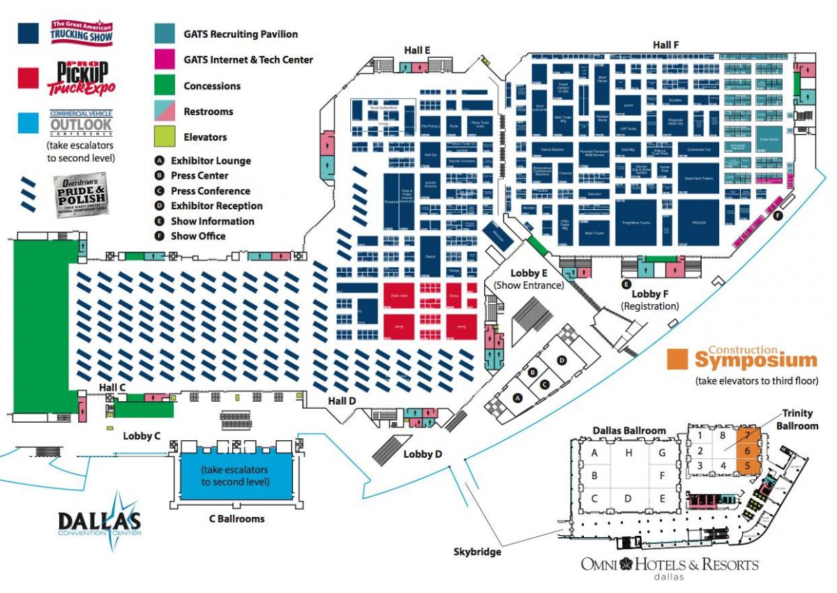 מפה של מרכז הכנסים של דאלאס