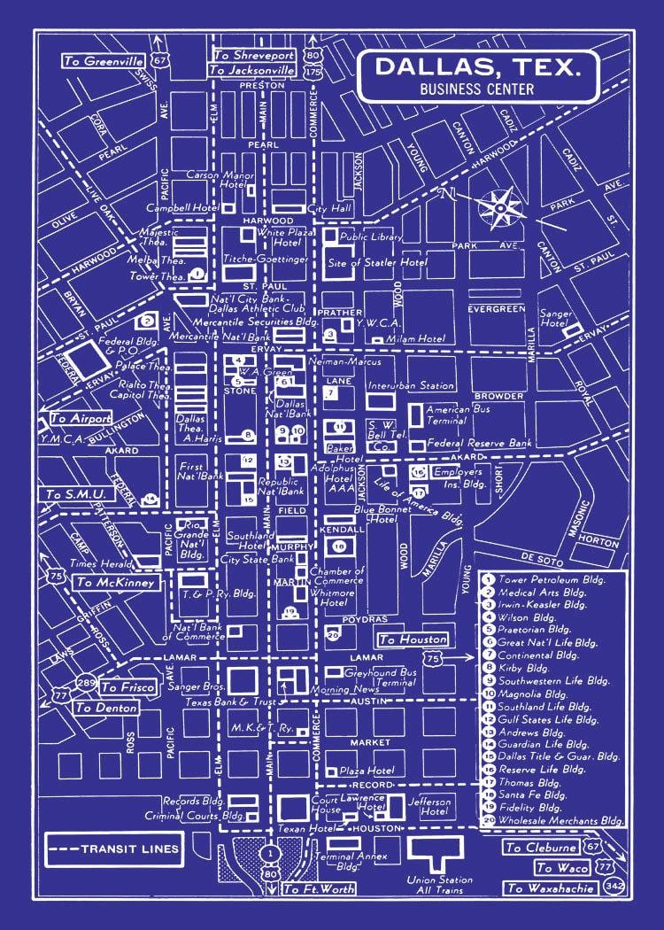 מפה של העיר דאלאס