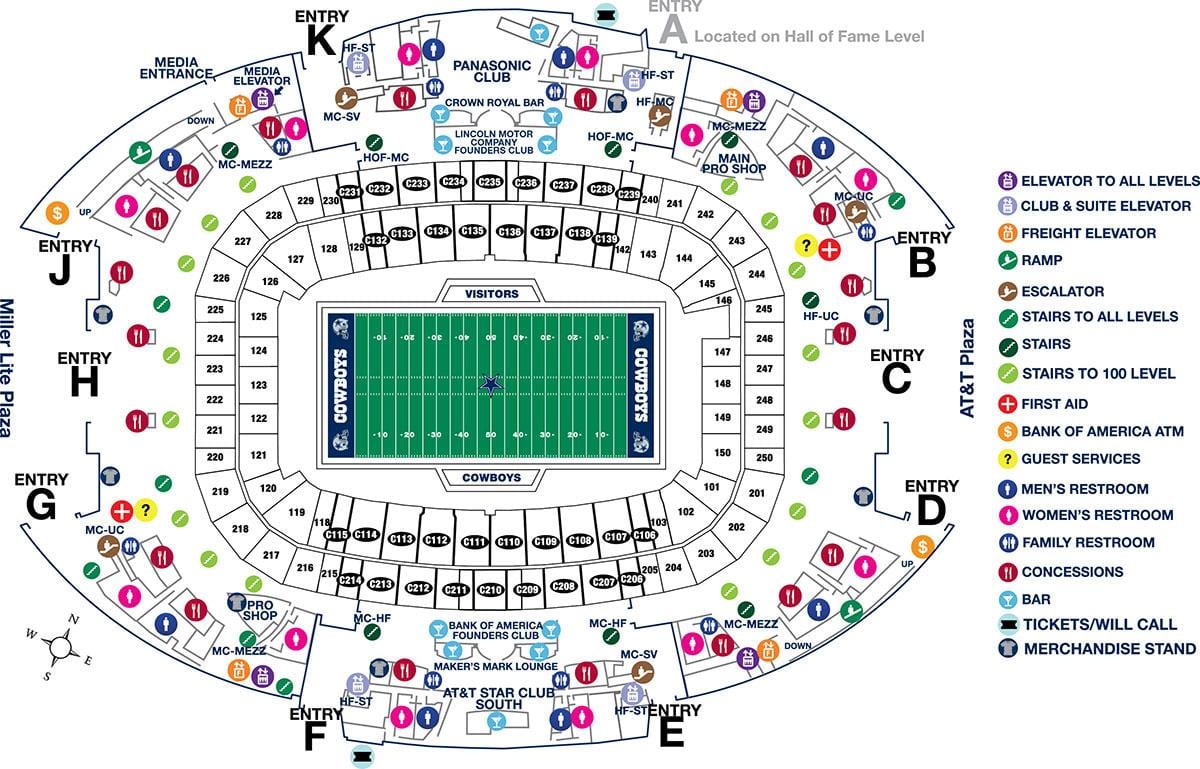 המפה AT&T stadium