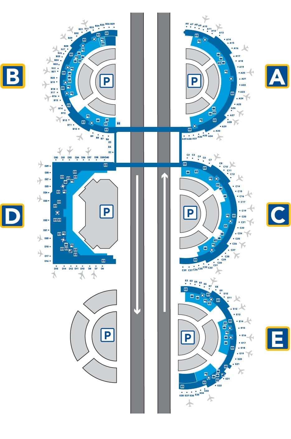 DFW airport terminal d מפה