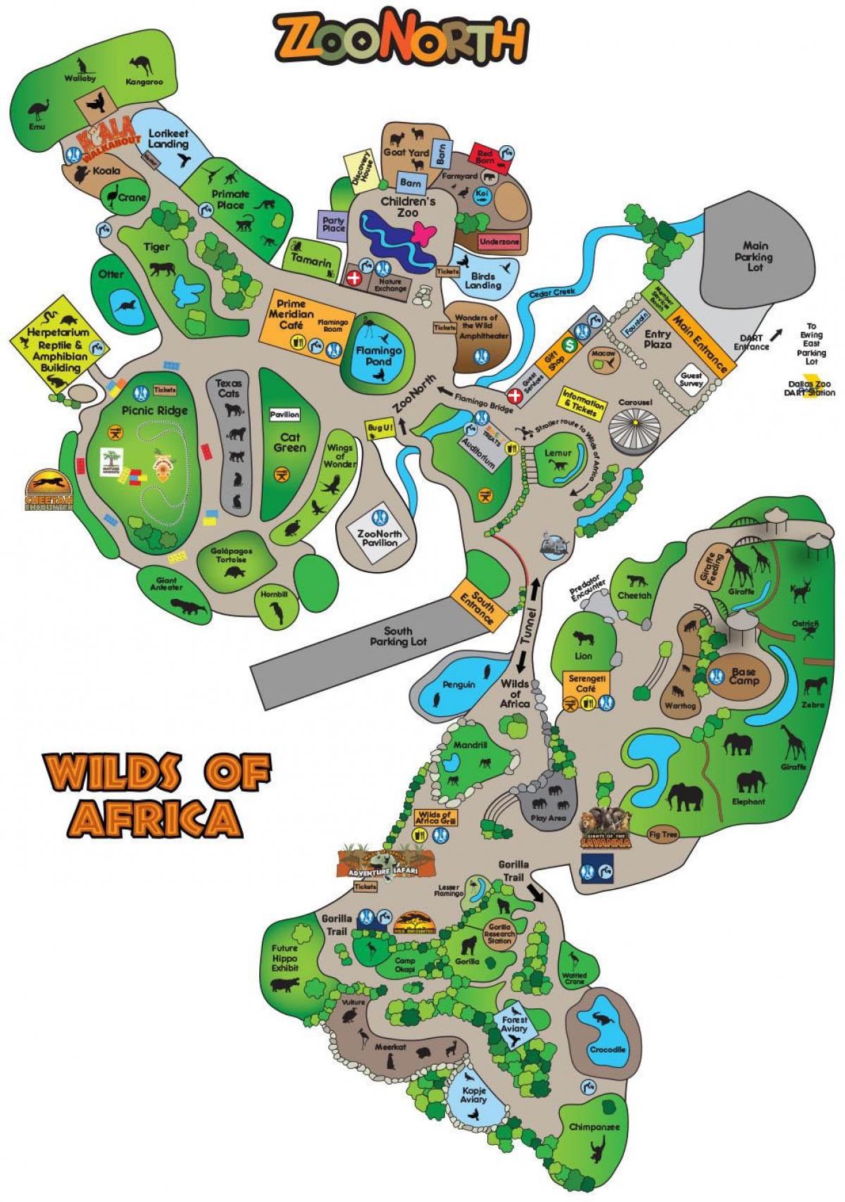 מפת גן החיות של דאלאס