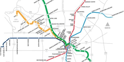 דאלאס אזור rapid transit מפה